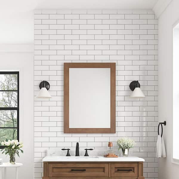 Home Decorators Collection Caville 24 in. W x 32 in. H Rectangular Framed Wall Mount Bathroom Vanity Mirror in Almond Latte Caville MR-AL
