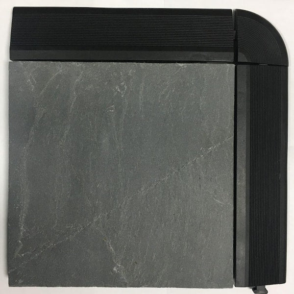 Courtyard Casual PVC Deck Tile Edge Kit 3 in. W x 12 in. L Black with 20 Edge and 4 Corners 5128