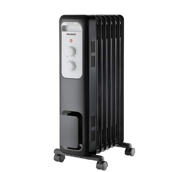 Pelonis 1,500-Watt Oil-Filled Radiant Electric Space Heater with Thermostat HO-0279