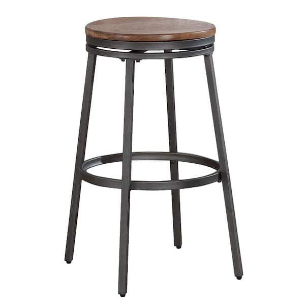 American Woodcrafters Stockton 25 in. Slate Grey Swivel Bar Stool B1-100-25W