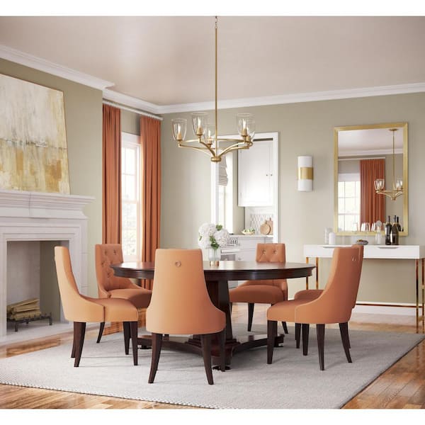 Progress Lighting Parkhurst 25.25 in. 5-Light Brushed Bronze New Traditional Chandelier with Clear Glass Shades for Dining Room P400296-109