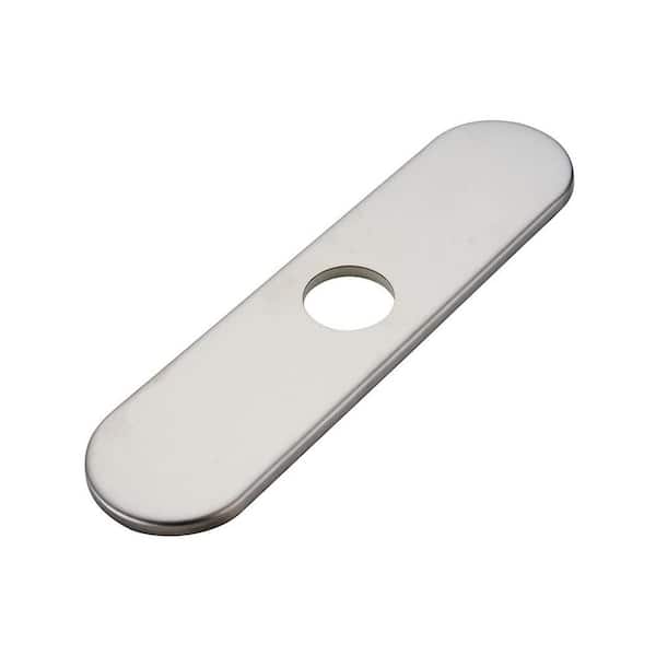 BWE 10.2 in. x 2.5 in. x 1.34 in. Brass Kitchen Sink Faucet Hole Cover Deck Plate Escutcheon in Brushed Nickel P-22N