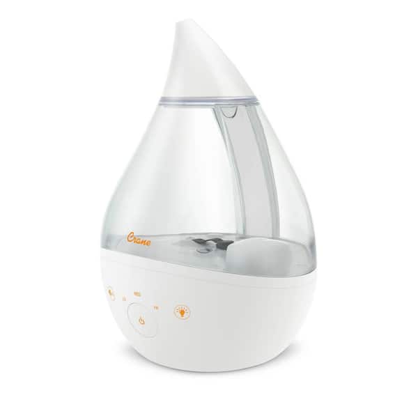 Crane 1 Gal. Top Fill Drop Cool Mist Humidifier with Sound Machine for Medium to Large Rooms up to 500 sq. ft. - Clear/White EE-5306CW