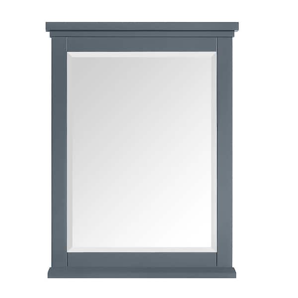 Home Decorators Collection Merryfield 24 in. W x 32 in. H Rectangular Wood Framed Wall Bathroom Vanity Mirror in Dark Blue-Gray 19112-M24-DG
