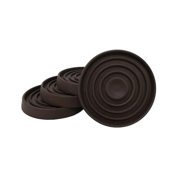 Everbilt 2-1/2 in. Brown Round Smooth Rubber Floor Protector Furniture Cups for Carpet & Hard Floors (4-Pack) 4654044EV