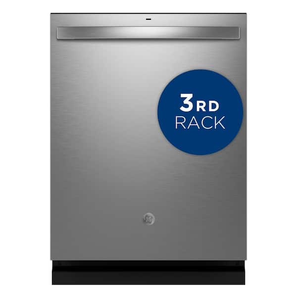 GE 24 in. Top Control Built-In Tall Tub 47 dBA Dishwasher in Fingerprint Resistant Stainless with Dry Boost, 3rd Rack GDT650SYVFS