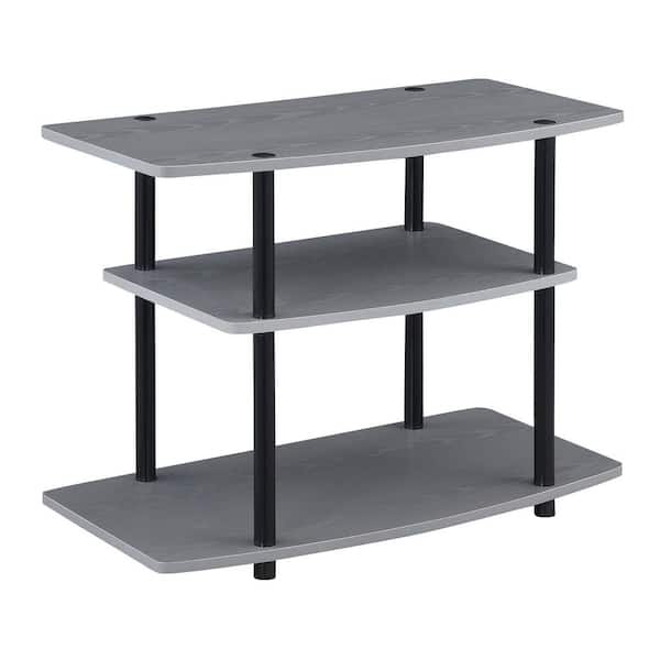 Convenience Concepts Design2Go 31.5 in. W Gray and Black TV Stand with 3-Tiers fits up to a 32 in. TV R5-252