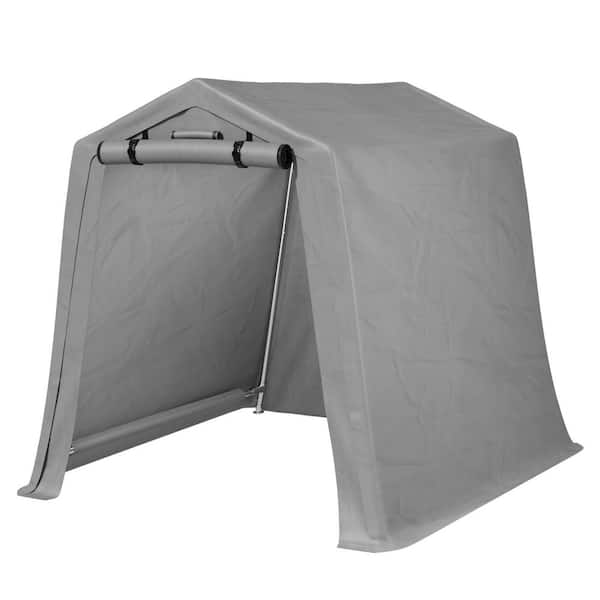 Foredawn 6 ft. W x 6 ft. D x 7 ft. H Steel Frame Polyethylene Gray Carports Portable Garage/Shed PS0167GY66
