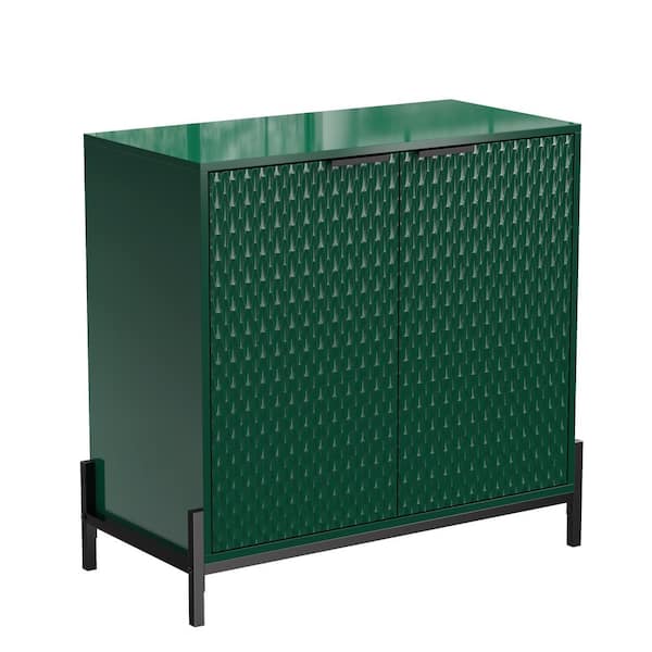 Clihome Green 31.5 in. 2-Door Wooden Accent Storage Cabinet with 3 Adjustable Shelf CL-HZ2M-GR