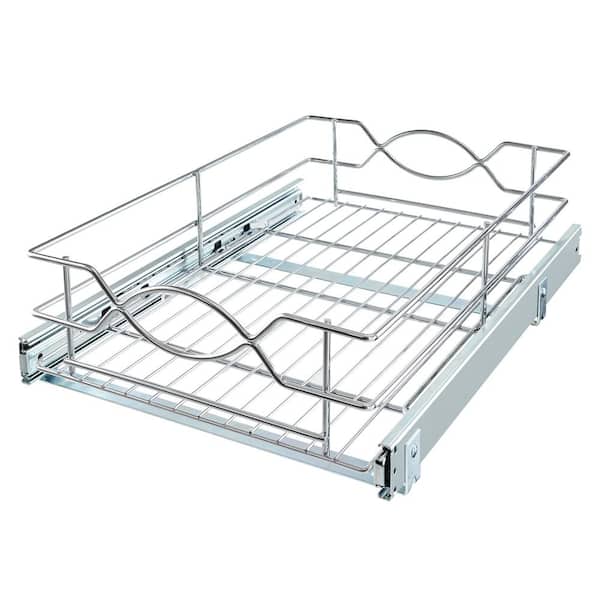 Home Decorators Collection 14 in. W Wire Pull-Out Basket HDR-MUB-14-CH