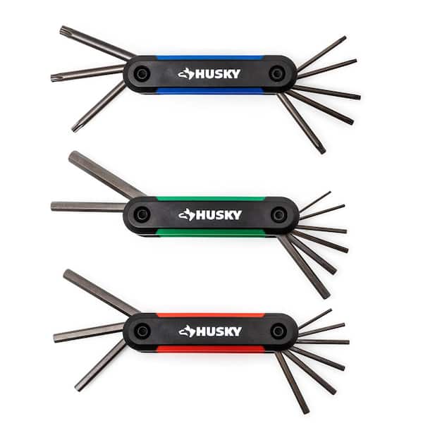 Husky Folding Hex Key Set (9-Piece SAE, 8-Piece MM, 8-Piece Torx) HFHK3PCSET-06