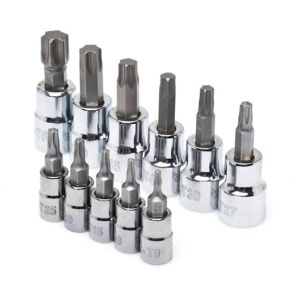 Husky 1/4 and 3/8 in. Drive Torx Bit Socket Set (11-Piece) HTXBS11PCSR