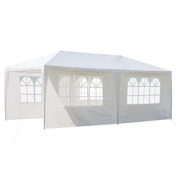 Karl home 10 ft. x 20 ft. White Party Wedding Tent Canopy 4 Sidewall 456552127373