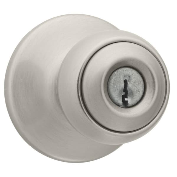 Kwikset Polo Satin Nickel Keyed Entry Door Knob Featuring Microban Antimicrobial Technology 400P 15 CP K6 V1