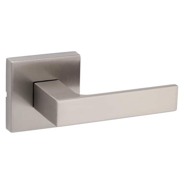 Kwikset Singapore Square Satin Nickel Hall/Closet Door Handle with Microban 720SAL 15 SQT