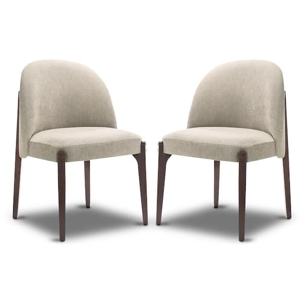 Poly and Bark Pietta Luna Grey Fabric Dining Chair Set of 2 DI-G848-LUG-X2