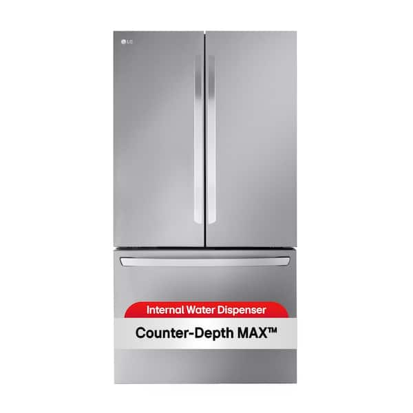 LG 27 cu. ft. Smart Counter-Depth MAX French Door Refrigerator with Internal Water Dispenser in PrintProof Stainless Steel LRFLC2706S