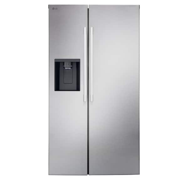 LG 27 cu. ft. Side-by-Side Standard Depth Slim In Door Ice and Water Dispenser in PrintProof Stainless Steel Wi-Fi enabled LS27T3230S