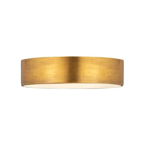 Unbranded Harley 20 in. 4-Light Rubbed Brass Flush Mount 2302F4-RB