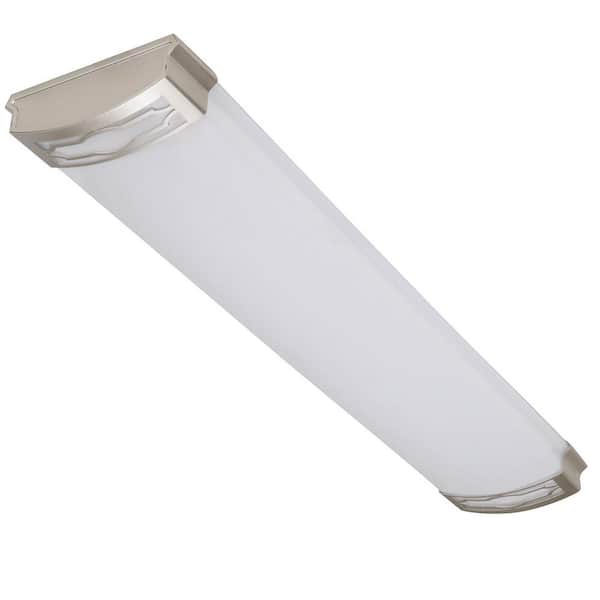 Commercial Electric Moroccan 48 in. x 10 in. Satin Nickel CCT Selectable LED Flush Mount Ceiling Light 4000 Dimmable Lumens LF1239NK748LFCH