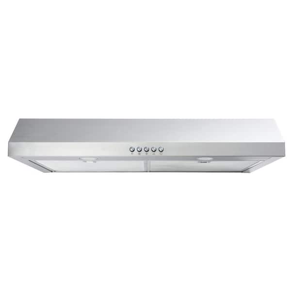 Vissani Caprelo 30 in. 320 CFM Convertible Under Cabinet Range Hood in Stainless Steel with LED Lighting and Charcoal Filter QR254S