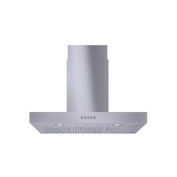 Vissani Lora 30 in. 350 CFM Convertible T-Shape Wall Mount Range Hood in Stainless Steel with Charcoal Filters and LED Lighting 627T/YP11(75)