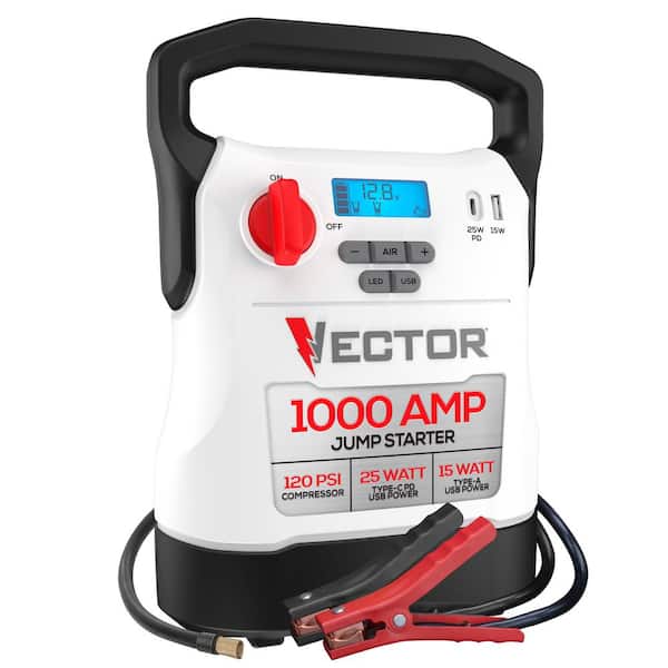 VECTOR 1000 Amp Jump Starter, Compressor, USB Power VECJ1C