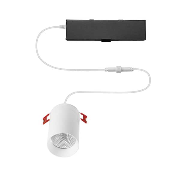 Commercial Electric Cylinder Integrated LED 3 in Round Canless Recessed Light for Kitchen Bathroom Livingroom, White Soft White 91533