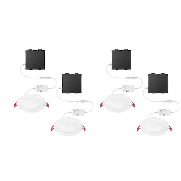 Commercial Electric Elite Series 4 in. LED DuoBright, 3-Level Lumen Select, Ultraslim Canless Recessed Light, Adjustable CCT (4-Pack) 92348