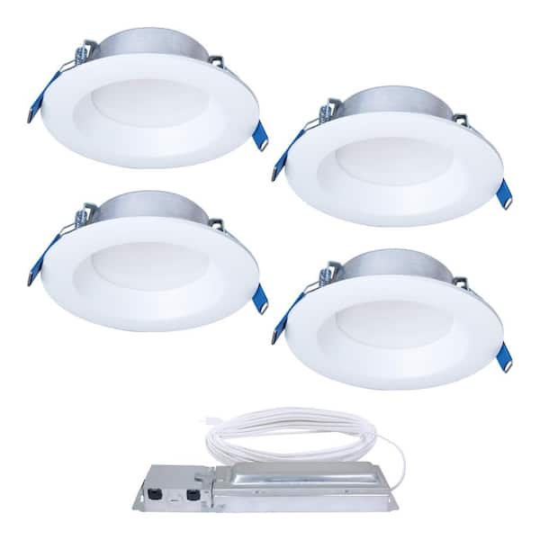 HALO QuickLink Low Voltage, 4 in. Selectable CCT 2700-5000K, 600 Lumens, Recessed Canless LED Starter Kit-4pack, Dimmable LTQL4069S1EDM-4PK