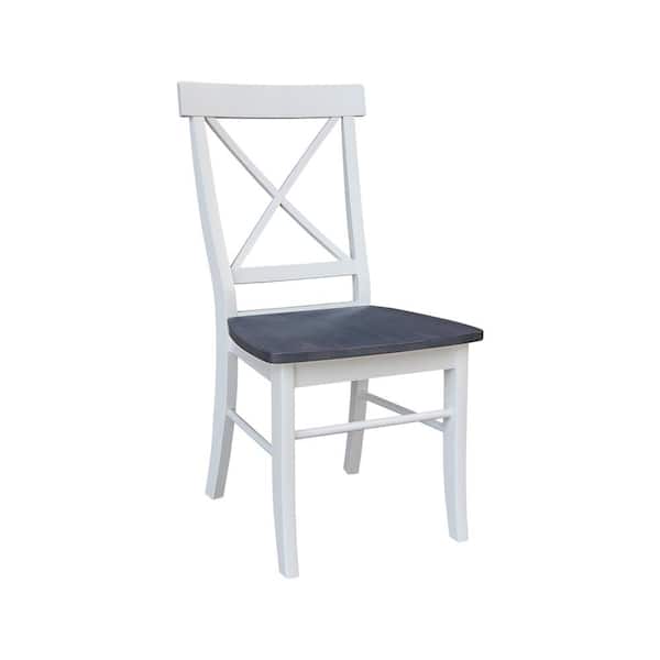 International Concepts Alexa X Back White/Gray Solid Wood Chair (Set of 2) C05-613P