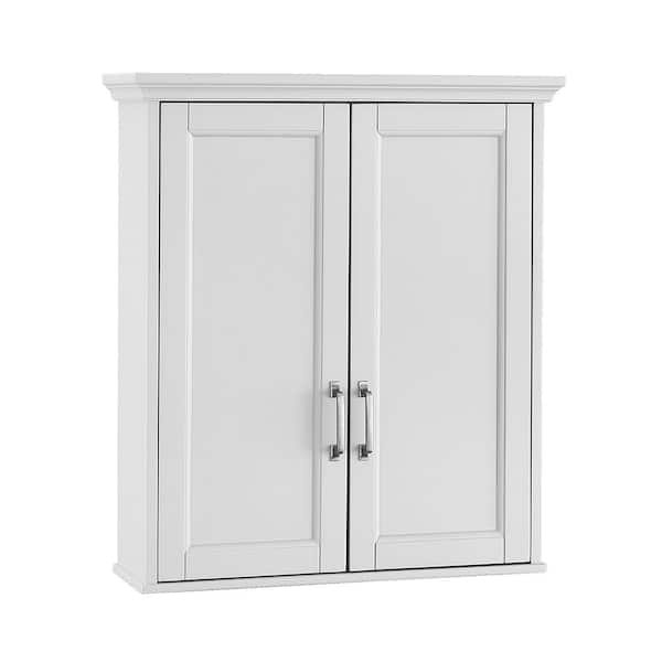 Home Decorators Collection Ashburn 24 in. W x 8 in. D x 27 in. H Bathroom Storage Wall Cabinet in White ASWW2327