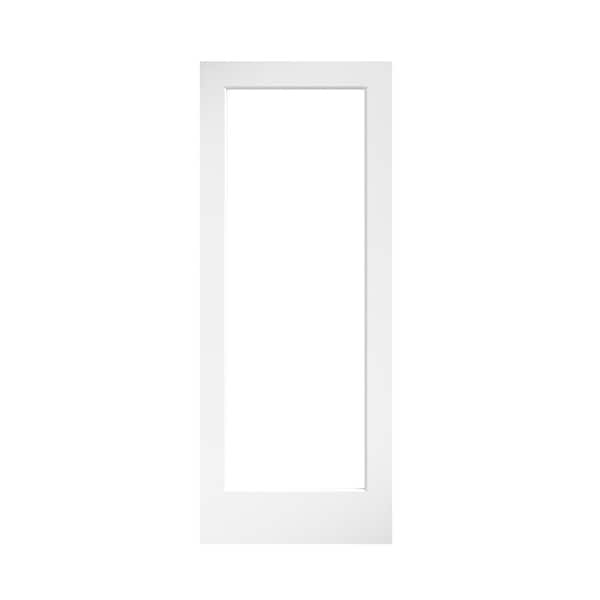 eightdoors 30 in. x 80 in. x 1-3/8 in. Clear Glass 1-Lite White Finished Solid Wood Core French Interior Door Slab 50388019803035