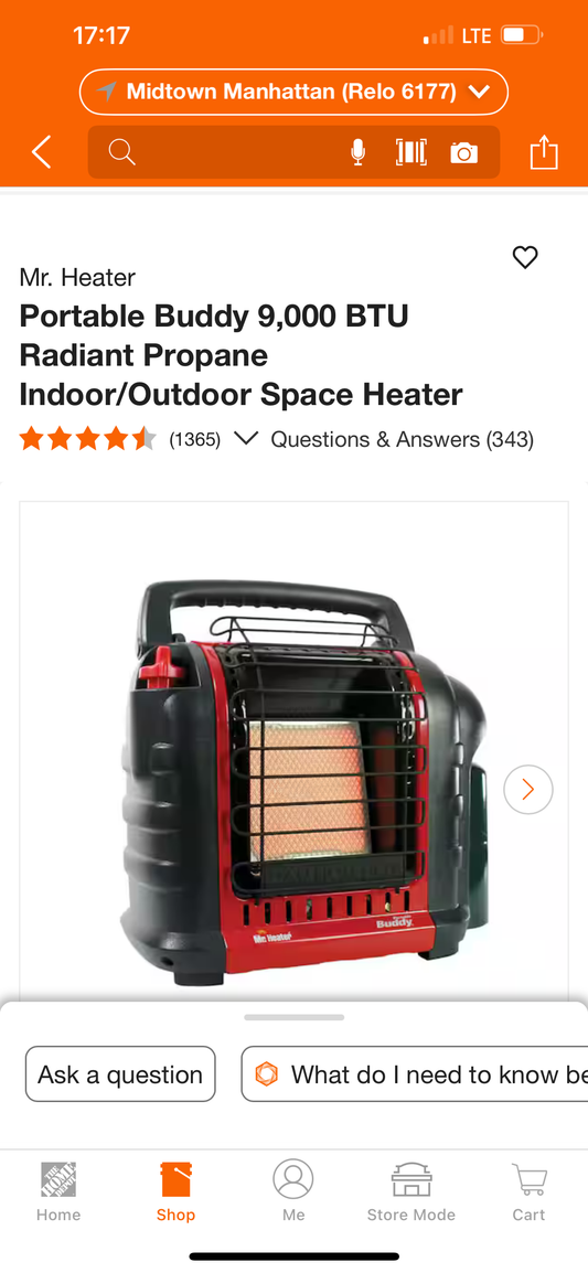 Mr Heater Buddy 9,000 BYU