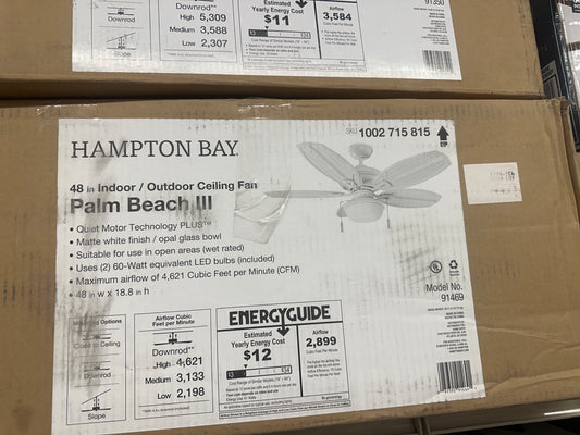 Hampton bay 48 in indoor/outdoor ceiling fan palm beach III