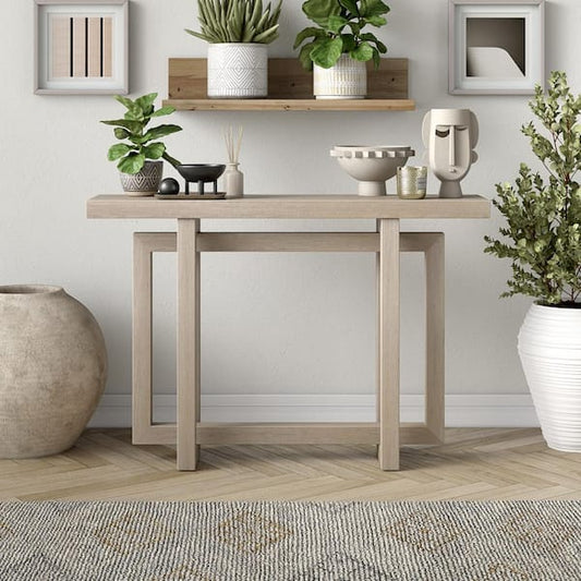 Meyer&Cross Breslow 44 in. Alder White Rectangle MDF Top Console Table AT2259
