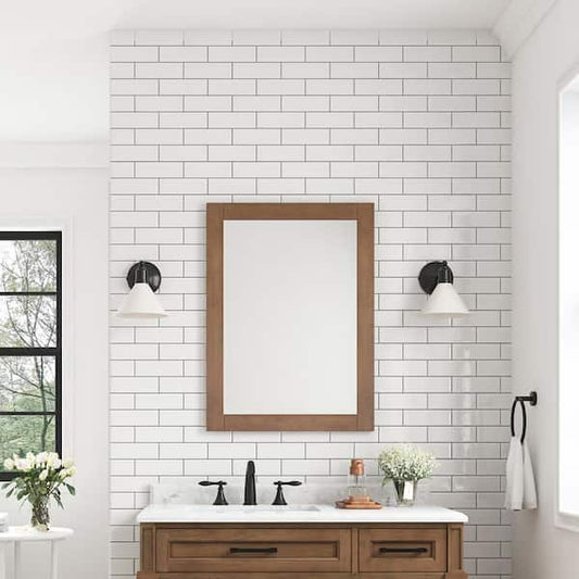 Home Decorators Collection Caville 24 in. W x 32 in. H Rectangular Framed Wall Mount Bathroom Vanity Mirror in Almond Latte Caville MR-AL