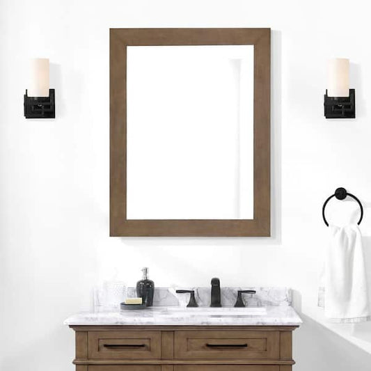 Home Decorators Collection Sonoma 28 in. W x 36 in. H Rectangular Framed Wall Mount Bathroom Vanity Mirror in Almond Latte Sonoma BMR-AL
