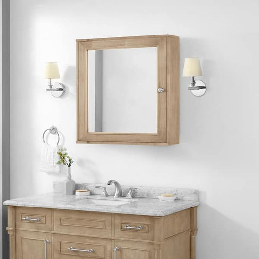 Home Decorators Collection Aberdeen 24 in. W x 8 in. D x 27 in. H Rectangular Surface Mount Antique Oak Medicine Cabinet with Mirror Aberdeen MC-AO