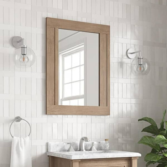 Home Decorators Collection Aberdeen 24 in. W x 32 in. H Rectangular Framed Wall Mount Bathroom Vanity Mirror in Antique Oak Aberdeen SMR-AO