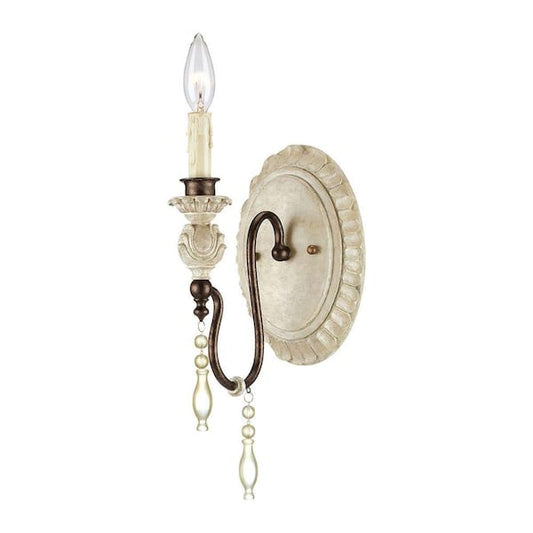 Millennium Lighting Antique White/Bronze with Clear Candelabra Sconce 7301-AW/BZ