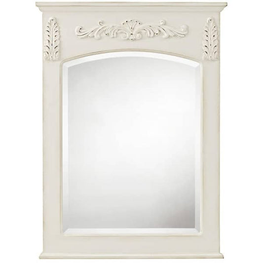 Home Decorators Collection Chelsea 26 in. W x 35 in. H Rectangular Wood Framed Wall Bathroom Vanity Mirror in Antique White 1590400410