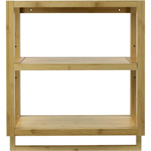 Sorbus 20.50 in. L x 8.25 in. W x 23 in. H. Wooden Brown Scandinavian Style Wall Mount Bathroom Shelf in Bamboo Wood BAM-VAN