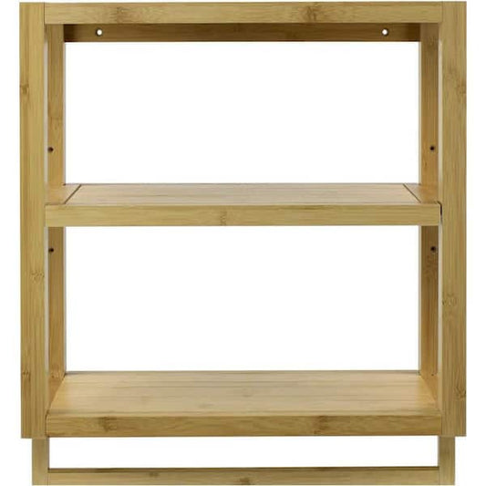 Sorbus 20.50 in. L x 8.25 in. W x 23 in. H. Wooden Brown Scandinavian Style Wall Mount Bathroom Shelf in Bamboo Wood BAM-VAN