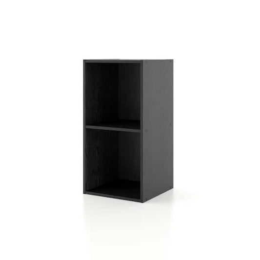Furniture of America Quincy 23.7 in. Tall Stackable Black Engineered wood 2-Shelf Modern Modular Slim Bookcase FGI-2381C1-2S