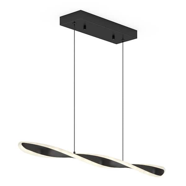 Artika Finley Linear 30-Watt Integrated LED Black Pendant PDT-FLC-HD2BL