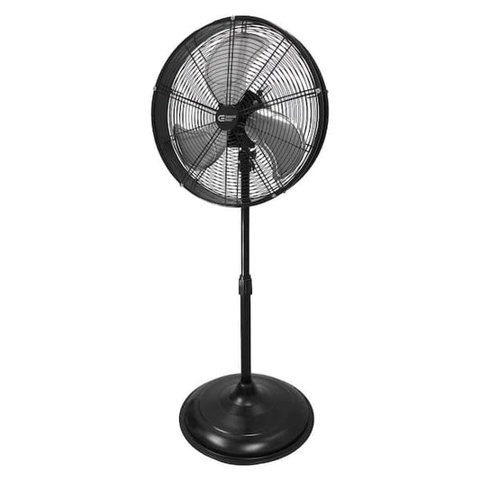 Commercial Electric 20 in. Oscillating Pedestal Fan with Adjustable Height in Black SFSD1-500BIW