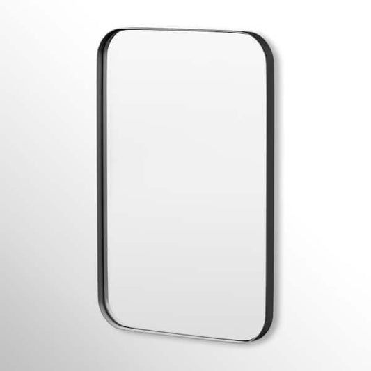 Hausvita 20 in. W x 30 in. H Rectangular Framed Tempered Glass Wall-Mounted Bathroom Vanity Mirror in Black SF-Y-2030-B