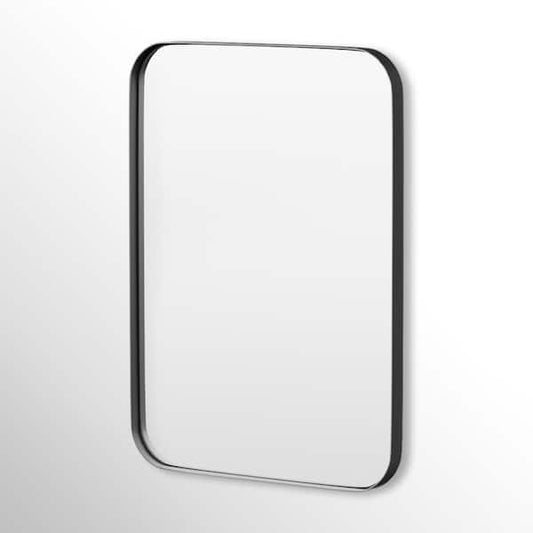 Hausvita 22 in. W x 30 in. H Rectangular Framed Tempered Glass Wall-Mounted Bathroom Vanity Mirror in Black SF-Y-2230-B