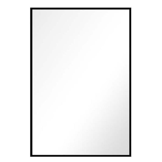 Home Decorators Collection 26 in. W x 38 in. H Rectangular Polystyrene Framed Floating Mount Wall Bathroom Vanity Mirror in Black HDE00310